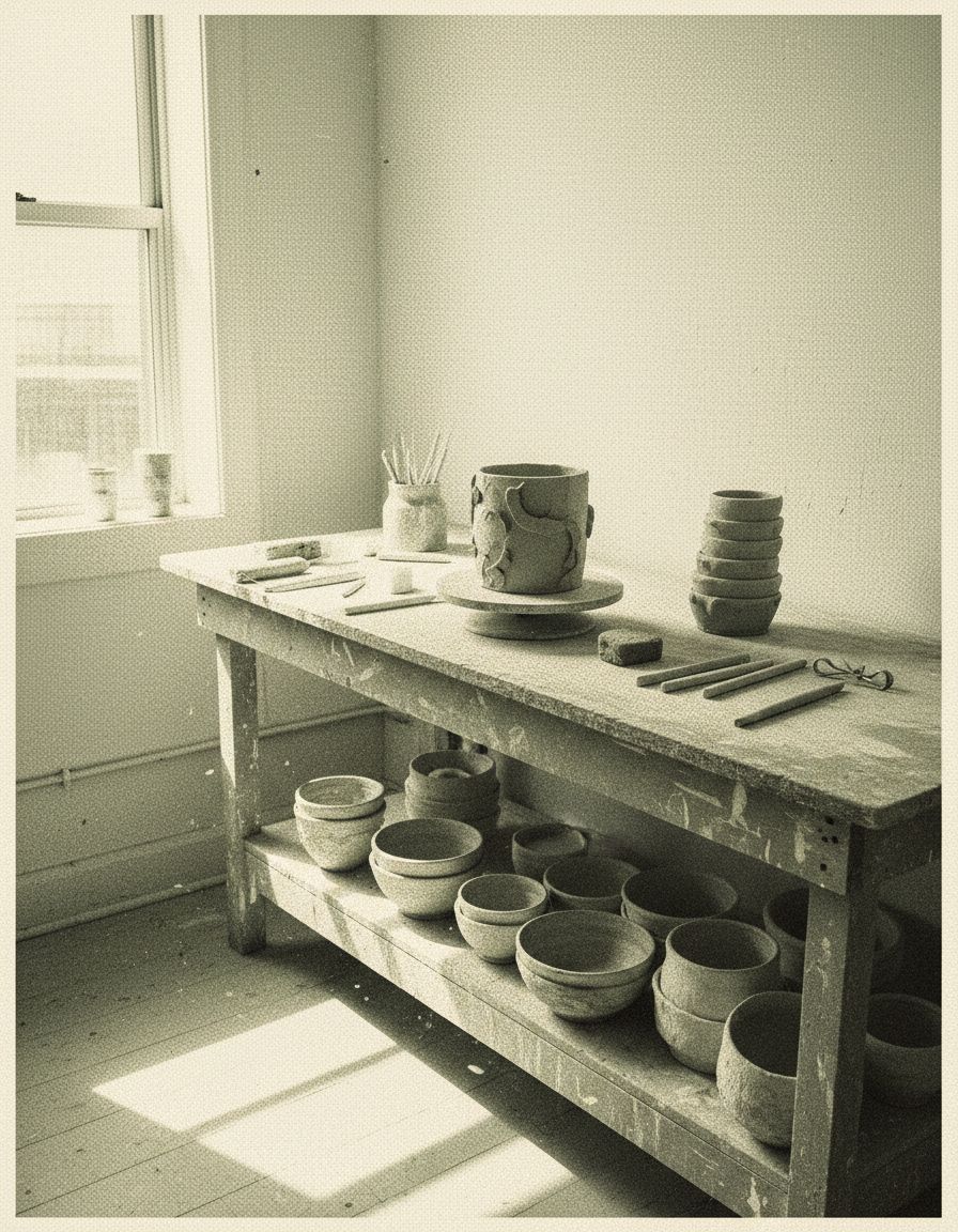 Inside the studio.